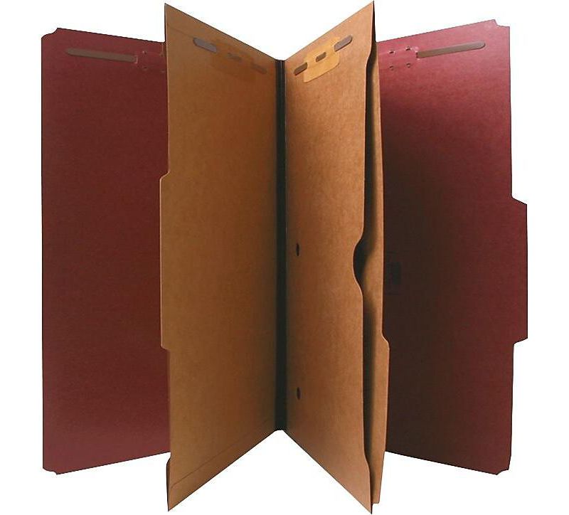 Nature Saver Classification Folder Two-Pocket 2/5 Cut Legal 10/BX Red 95013