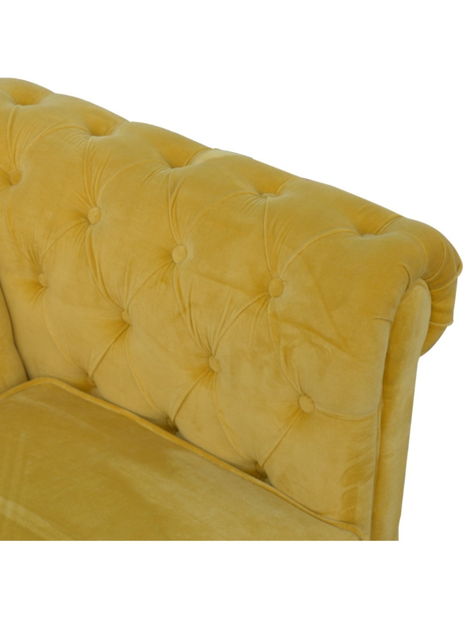 Artisan Furniture Chesterfield Quilted Yellow Wood 2 Seater Sofa