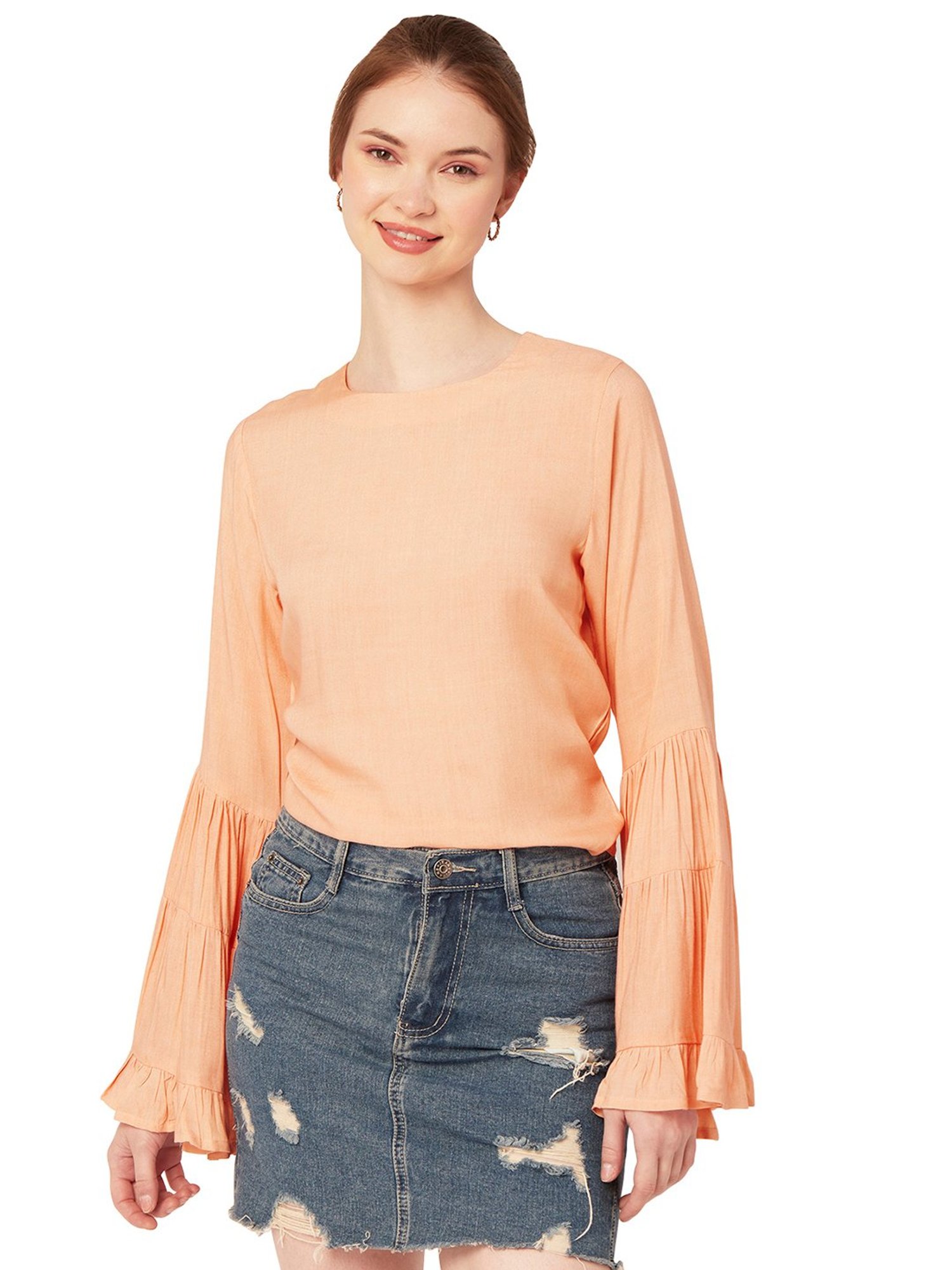 Moomaya Peach Regular Fit Top