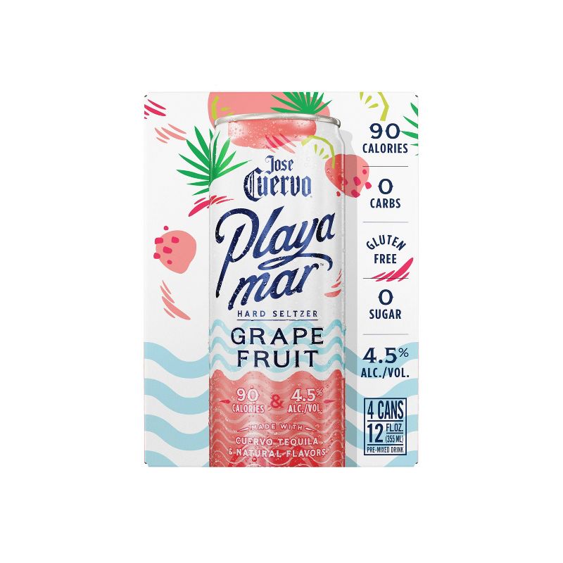 Jose Cuervo Playamar Grapefruit Hard Seltzer - 4pk/355ml Cans