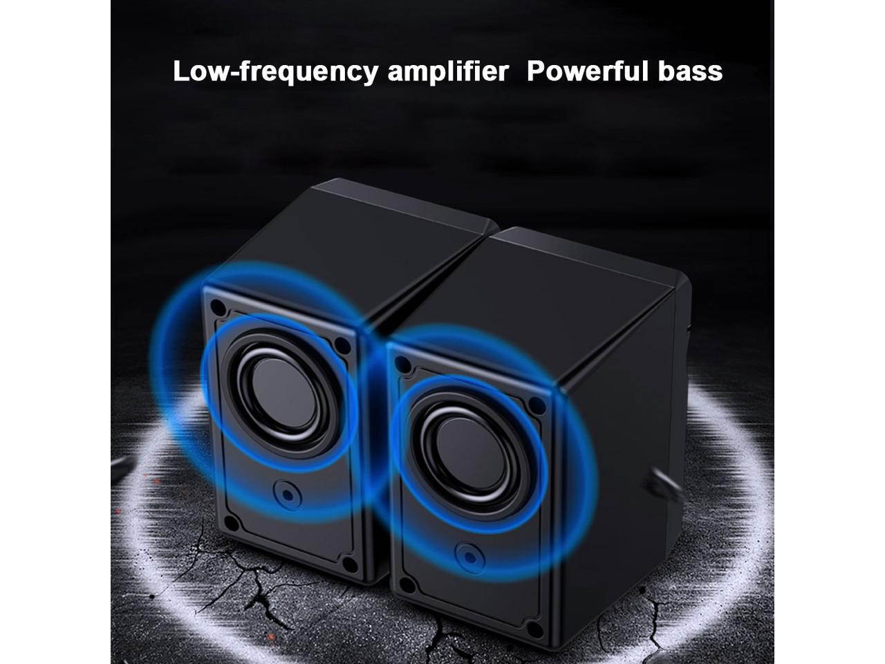 V116 Mini USB 2.1 Stereo Sound Speaker Desktop Computer Subwoofer Home Low Frequency Amplifier for Phone Notebook Upgraded Version
