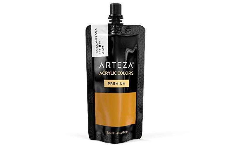 Arteza Acrylic Artist Paint, Pearl Copper Gold Color, 120ml  - Single Color (ARTZ-8602)