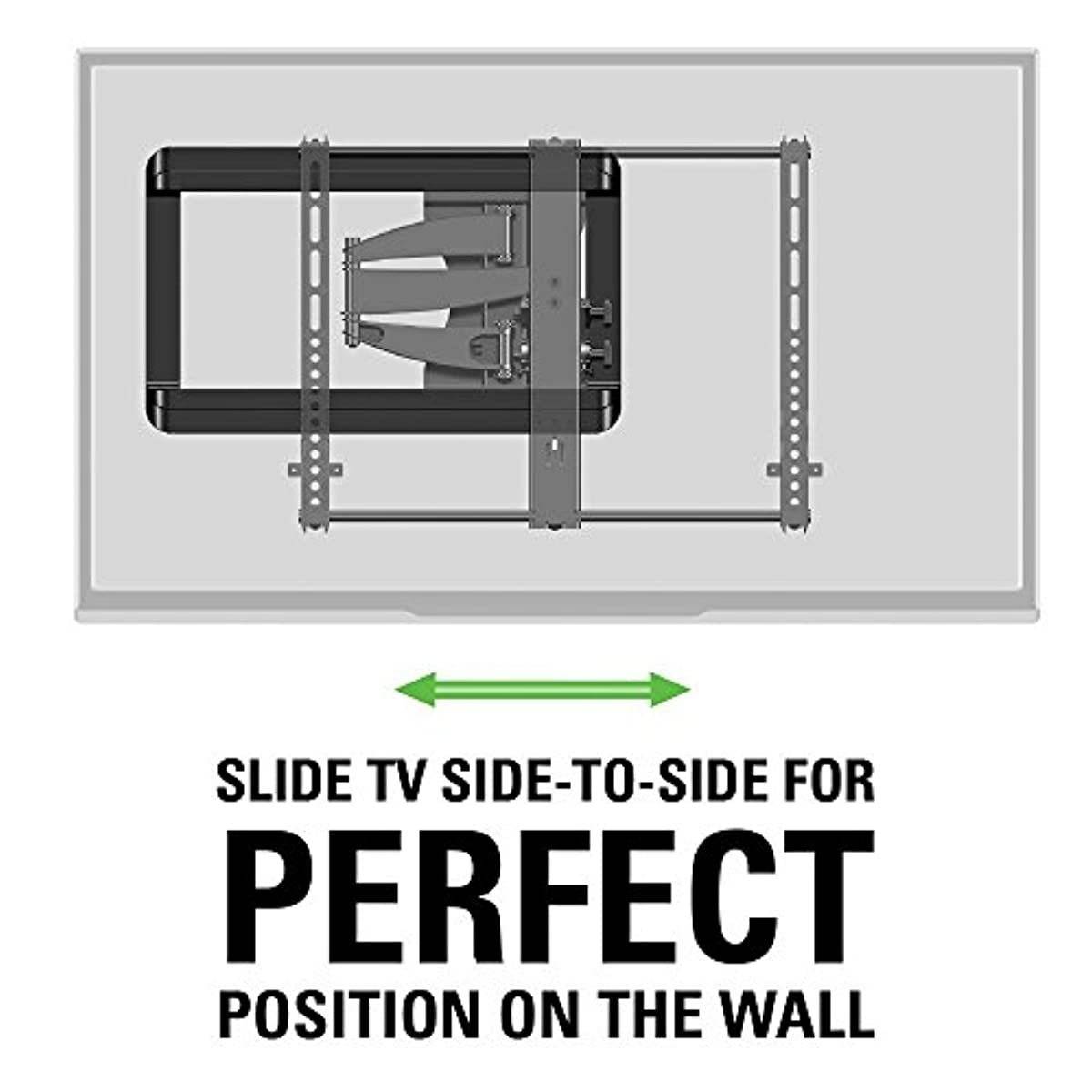 Sanus Premium Full Motion TV Wall Mount Bracket for 37"-50" TVs Features 15&ordm; of Tilt, 90&ordm; of Swivel, & Post Install Centering - Vmf620-B1