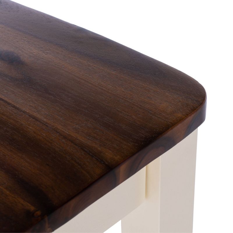 Set of 2 Izzy Counter Height Barstools White/Natural - Safavieh