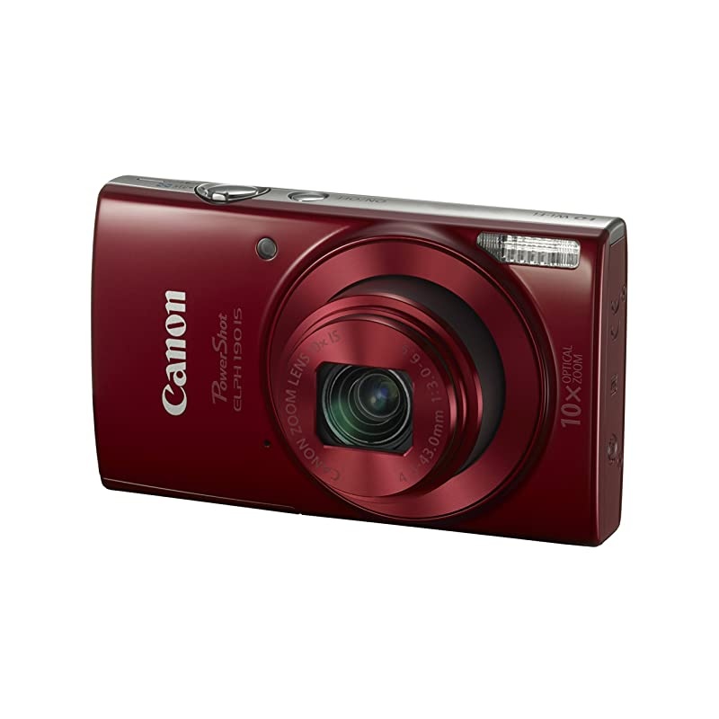 PowerShot ELPH 190 IS Digital Camera (Red) with 10x Optical Zoom and Built-In Wi-Fi