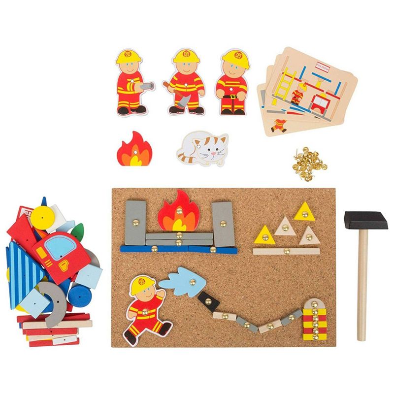 Small Foot Wooden Toys Hammer Arts And Crafts Fireman Playset
