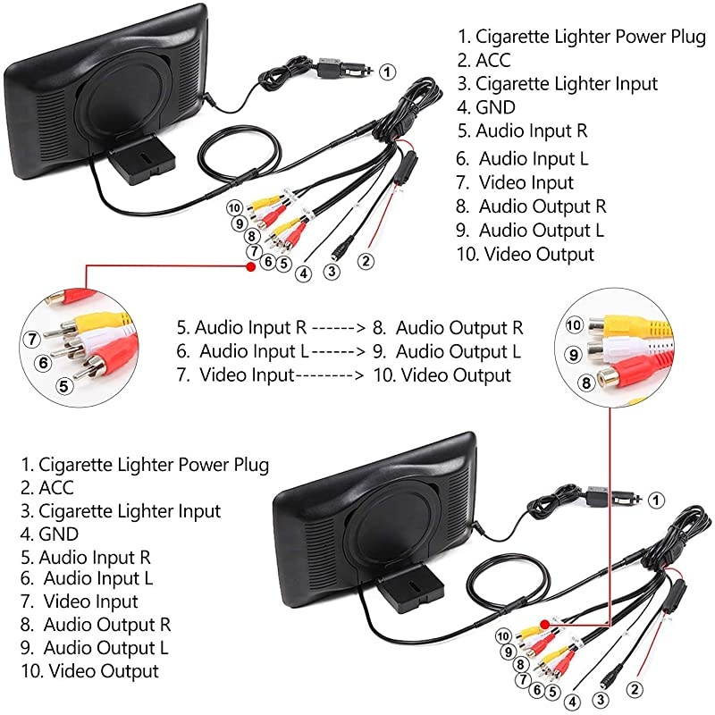 2021 Newest Headrest DVD Player Car DVD Player 10.1'' Dual Car DVD Players with 2 Headphones  C1100A for Kids Support Same/Different Video Playing/AV Out & in HDMI USB SD Port Touch Button-C1100A