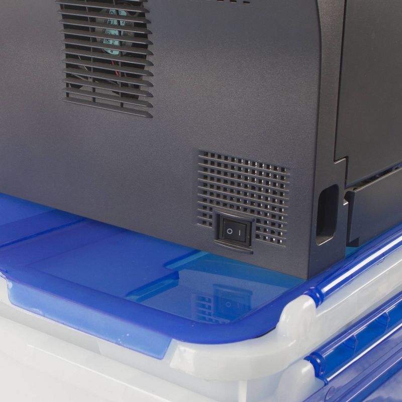 Storex 12gal 4pk Storage Totes with Blue Flip-Top Lids