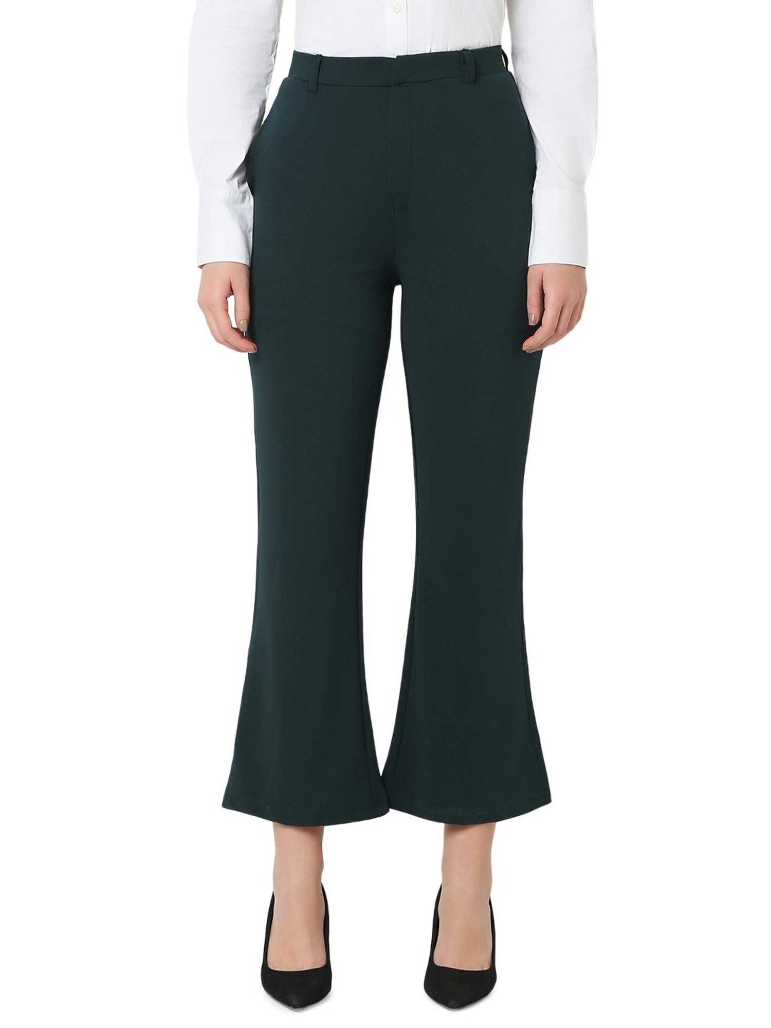 Fablestreet Brown & Black Cotton Checks Regular Fit Mid Rise Trousers