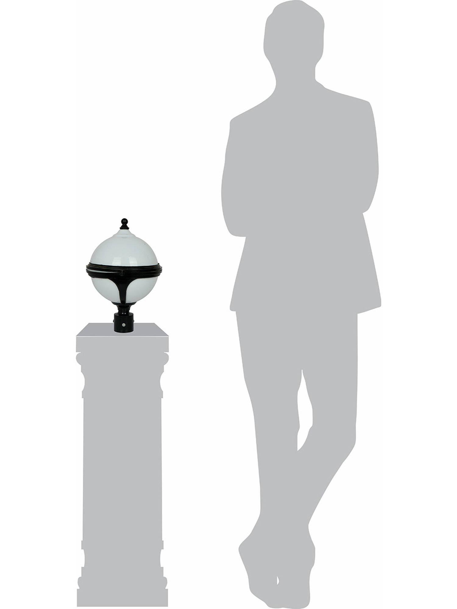 FOS LIGHTING Durable & Easy Care Black Acrylic Globe Gate Light