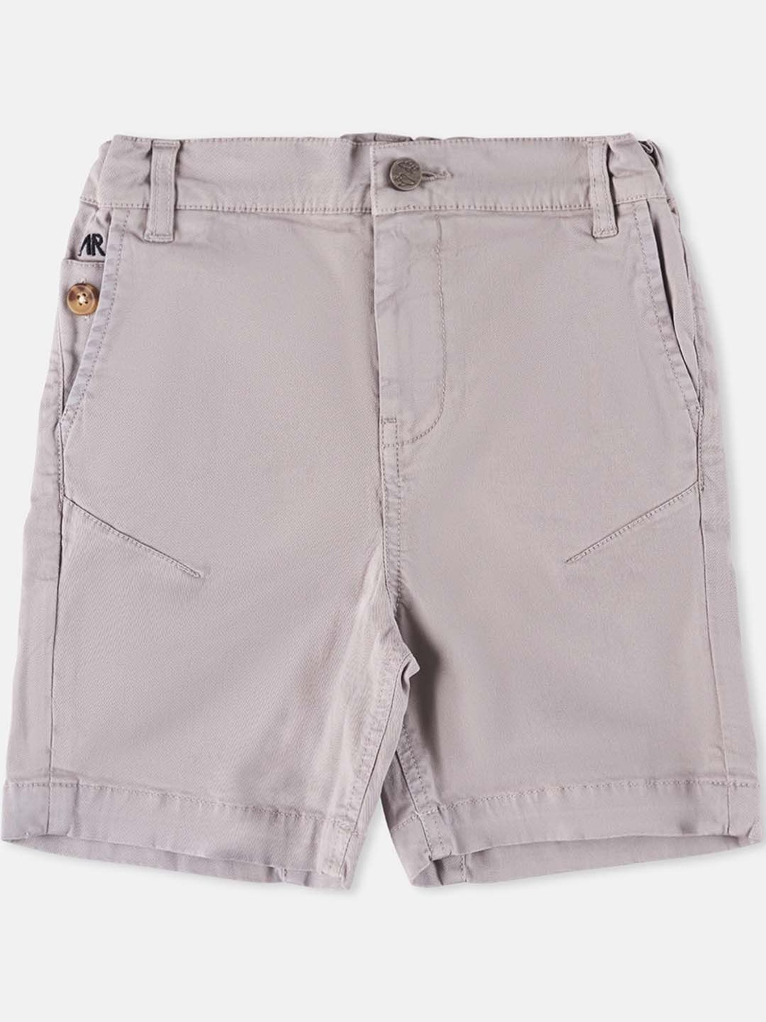 Angel & Rocket Kids Light Grey Solid Chino Shorts