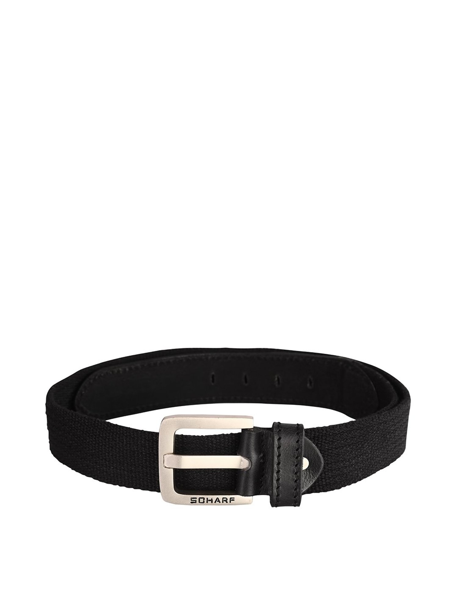 Scharf Black Leather Waist Belt For Men