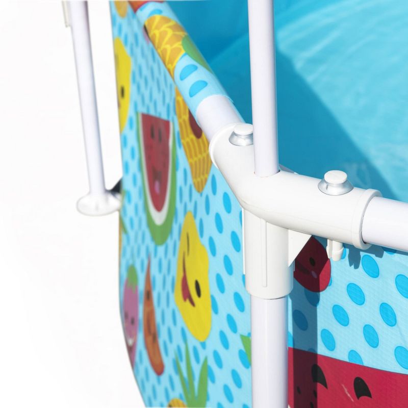 Bestway 8ft x 20in Splash in Shade Kids Spray Play Swimming Pool with UV Shade Canopy, Fruit Print