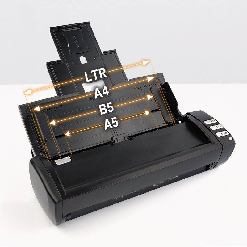 Plustek AD480 - Compact Desktop Scanner for Doc and Card, Fast Scan Speeds with ADF & Exclusive Card Slot, Ideal for Home Office or On-The-Go Business