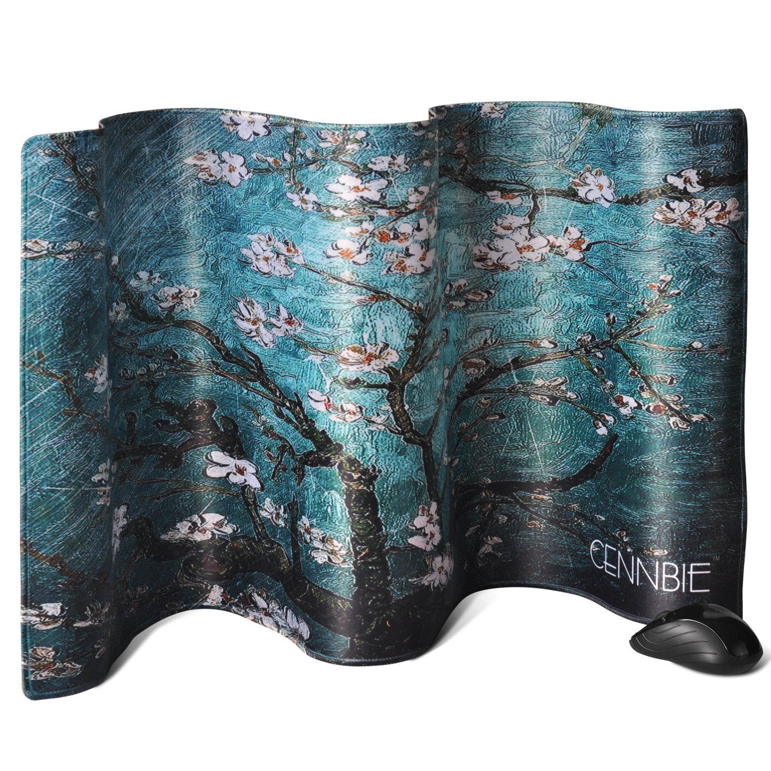 Cennbie Blossoming Almond Tree Rectangle Large Gaming Mouse Pad Extended Oblong Gaming Mousepad Mouse Mat in 895mm*395mm*1.8mm