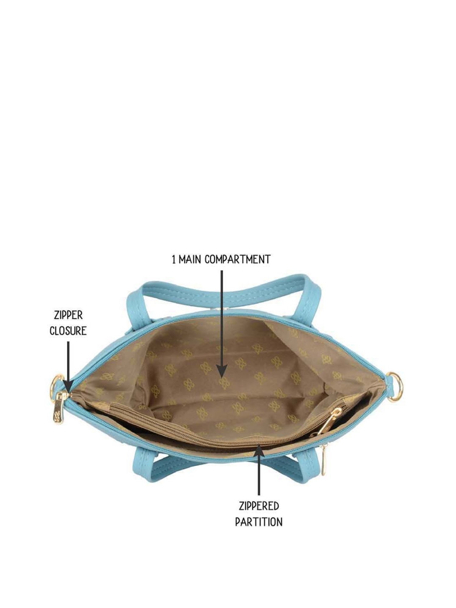 Baggit Blue Solid Medium Tote Handbag