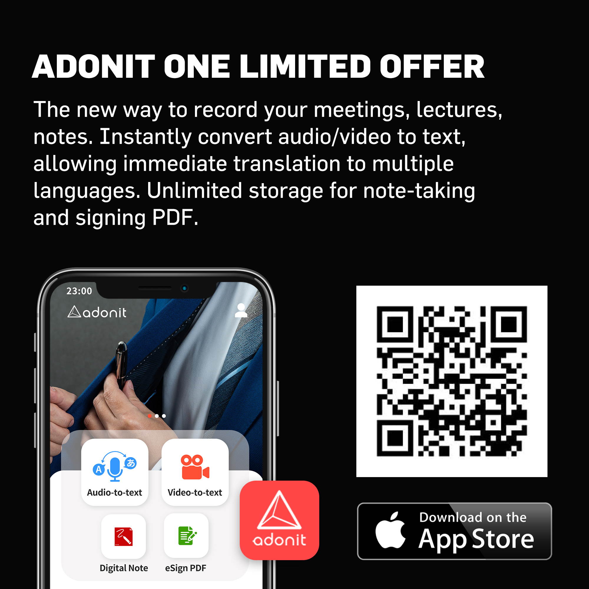 Adonit Note2 (Black) Dust-proof and waterproof Stylus Pen for iPad Precise Writing/Drawing with Palm Rejection, 24 Hours Standby Compatible with iPad Pro 11/12.9Inch, iPad 6/7/8th, Mini 5th, Air 3 Gen