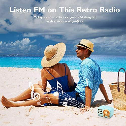 Retro Bluetooth Speaker Vintage Radio FM Radio with Old Fashioned Classic Style Strong Bass Enhancement Loud Volume Bluetooth 42 Wireless Connection TF Card and MP3 Player Blue