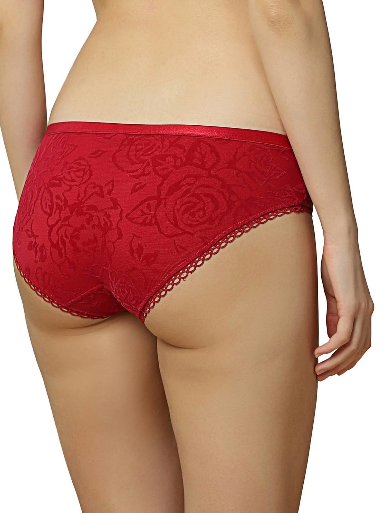 Triumph Red Embroidered Bikini Panty