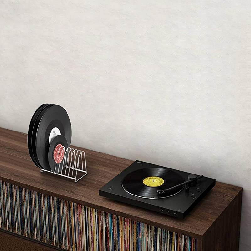 Vinyl Record Stand Storage Holder for 12" LP 7" EP Vinyl Records Drying Table Record Stand Stainless for 10 pcs Records