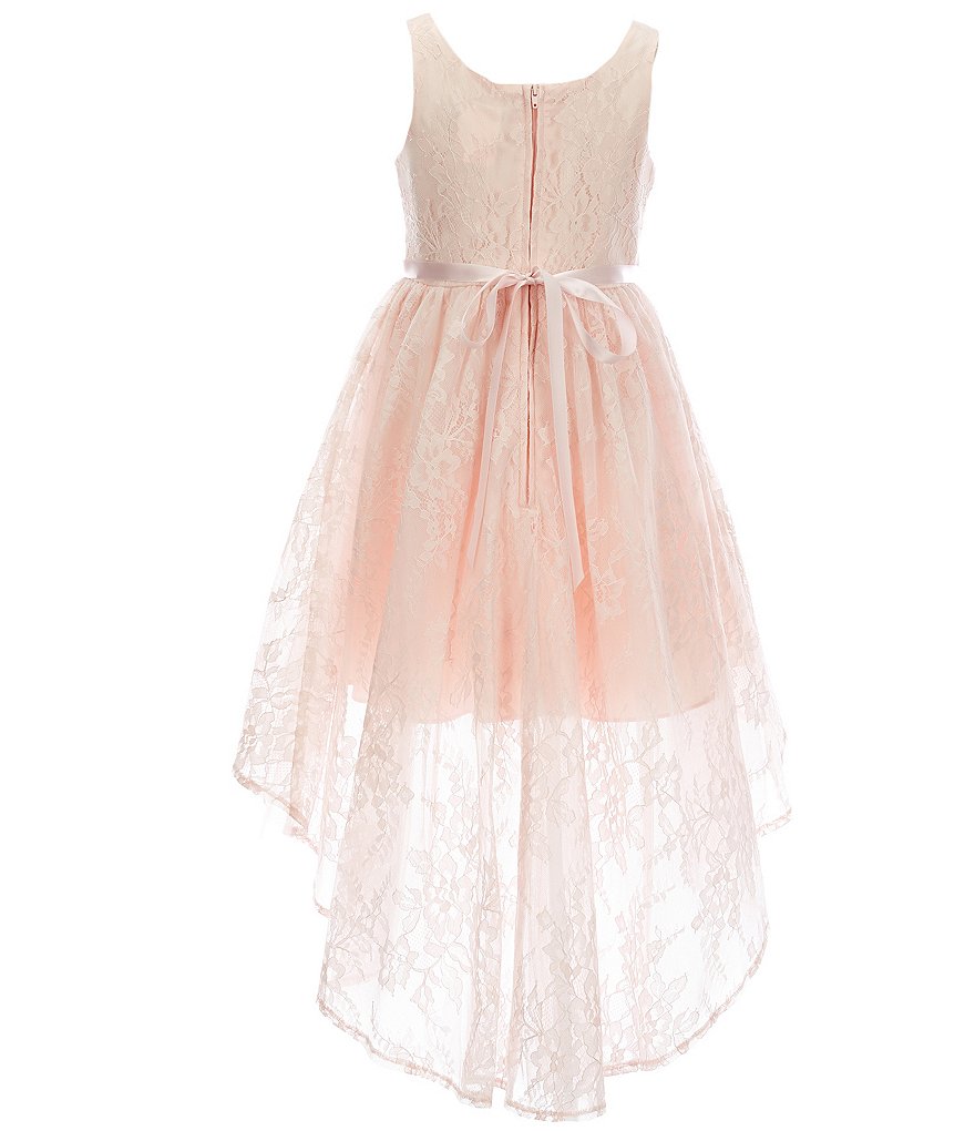 Honey and Rosie Big Girls 7-16 Sleeveless Ruffled Neck Scuba Skater Dress