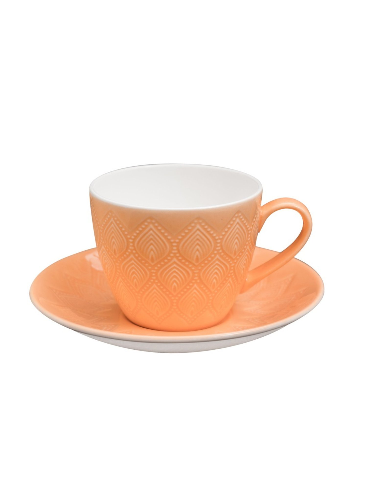 JCPL White & Red Ceramic Cup (0.18 L) - Set of 6