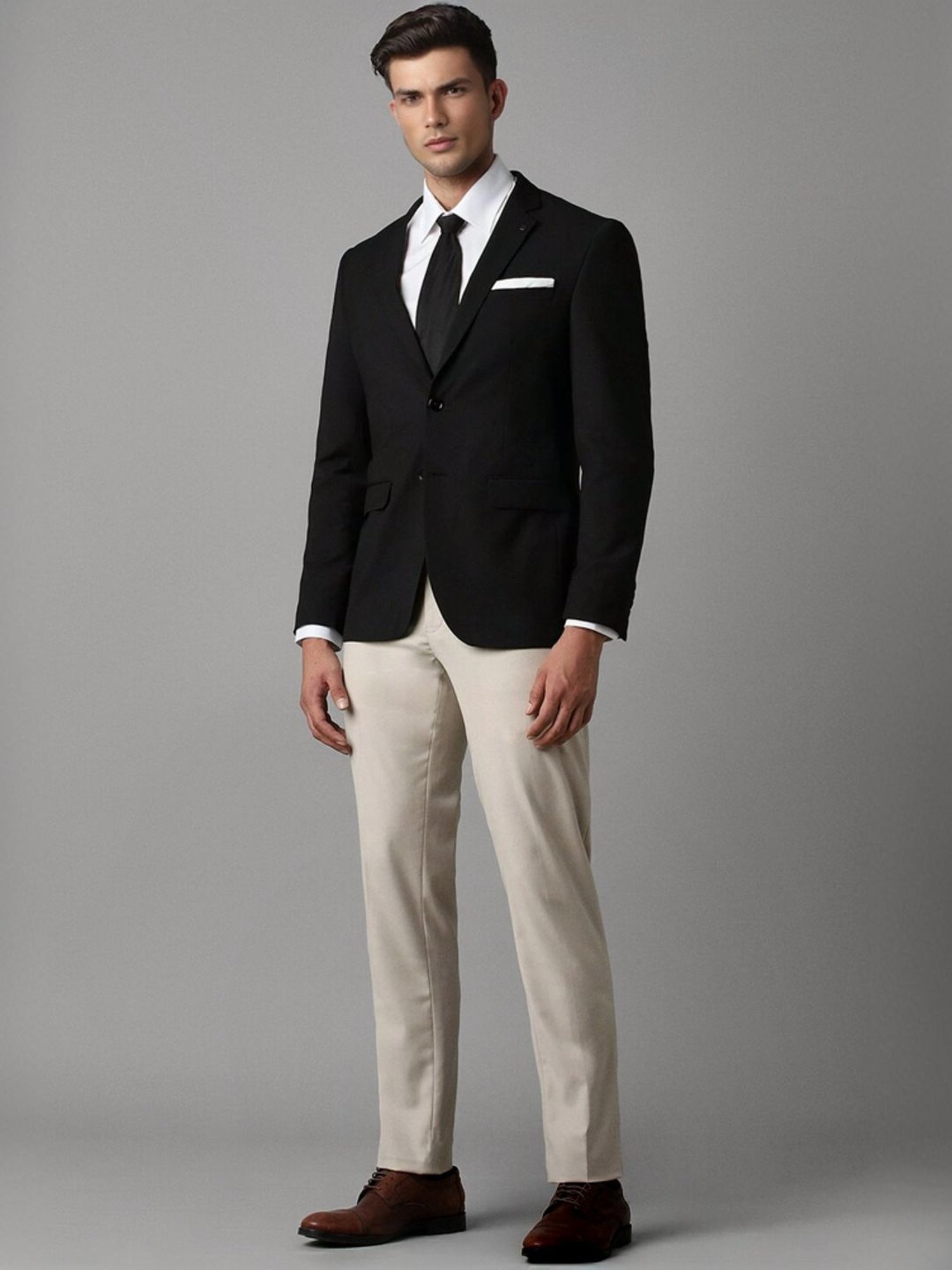 Louis Philippe Black Slim Fit Blazer