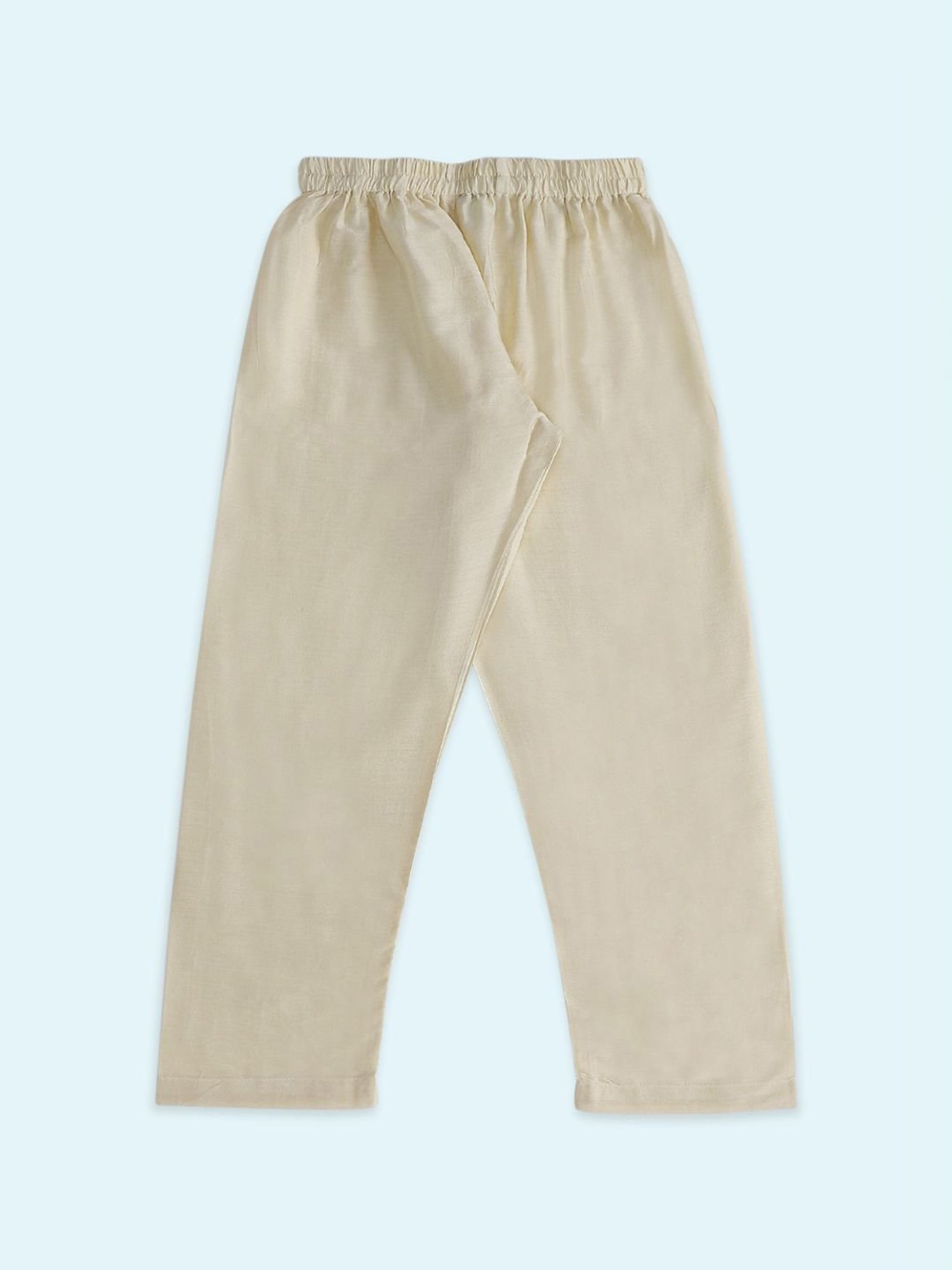 VASTRAMAY Boys Yellow & White Cotton Printed Full Sleeves Kurta Sets