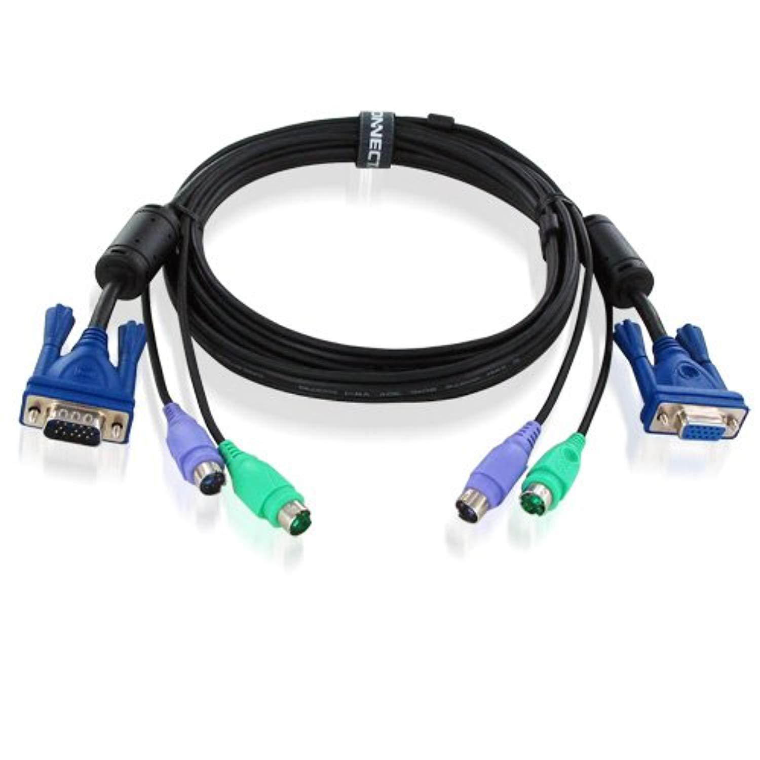 Connectpro Ultra-thin Premium Shielded PS/2 Coaxial KVM Cable