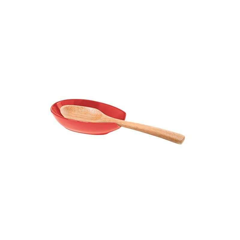 Red Ceramic Spoon Rest, 2.3