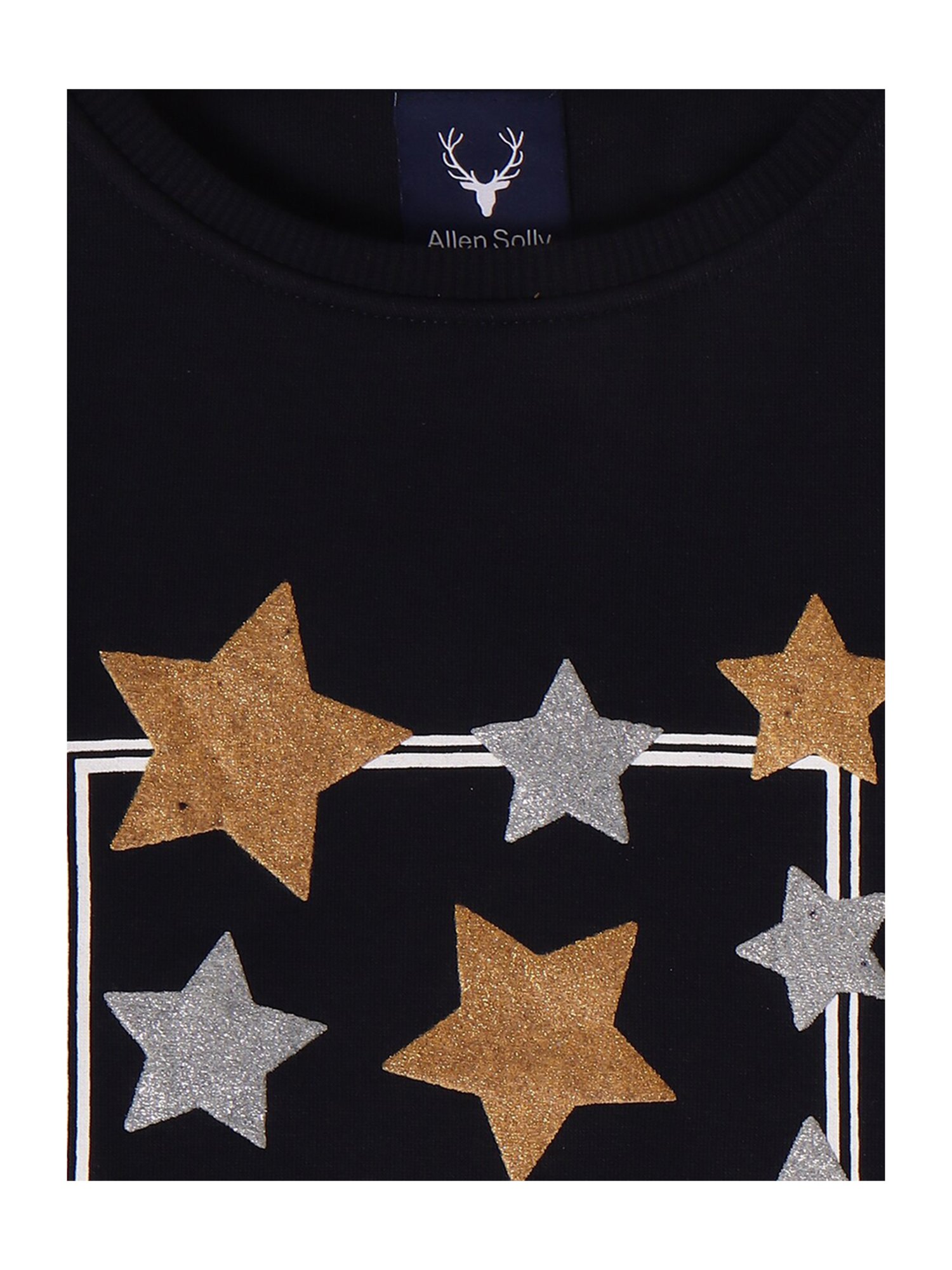 Allen Solly Junior Navy Shimmer Full Sleeves Sweatshirt