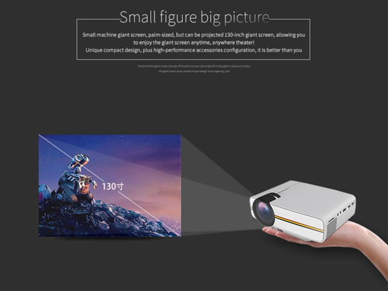 YG400 Mini Portable LED Projector 1000Lumens 800*480dpi LCD HomeTheater Projector Support 1080P Proyector HDM VGA USB Projector
