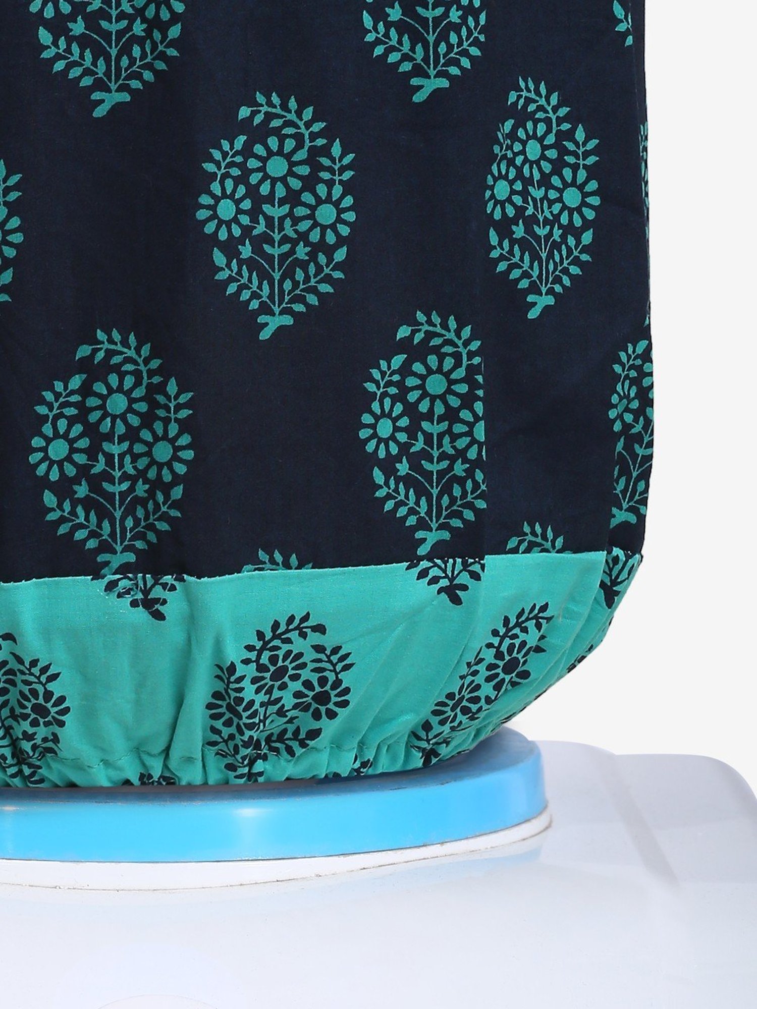 Swayam Printed Blue & Green Cotton Water Bottle Cover for 20 Liter Jar