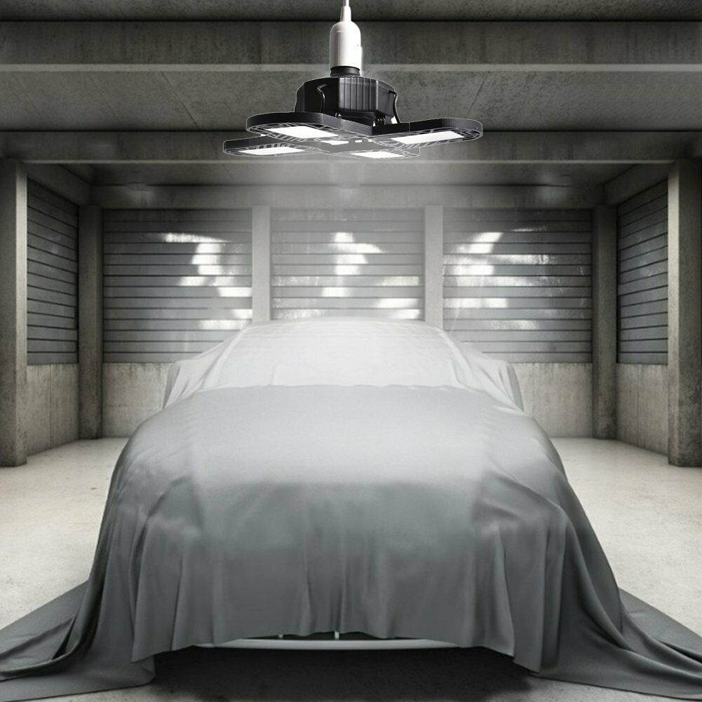 E27 LED Garage Light Bulb Deformable Ceiling Fixture Lights Shop Workshop Lamp