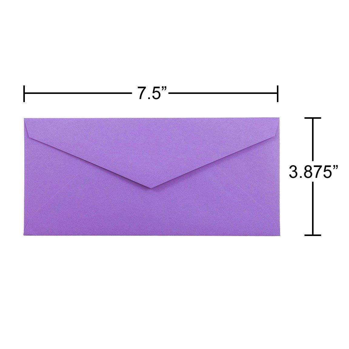 JAM PAPER Monarch Colored Envelopes - 3 7/8 x 7 1/2 - Violet Purple Recycled - 25/Pack