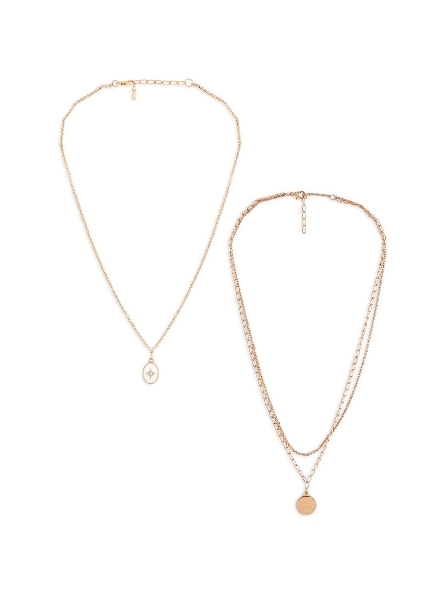 Zaveri Pearls Set of 2 Gold Tone Contemporary Chains -ZPFK15109