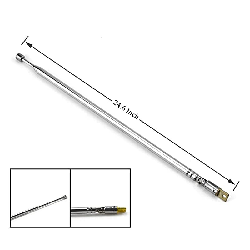 625cm 4 Sections Stainless Steel AM FM Telescopic Radio Antenna Pole Replacement