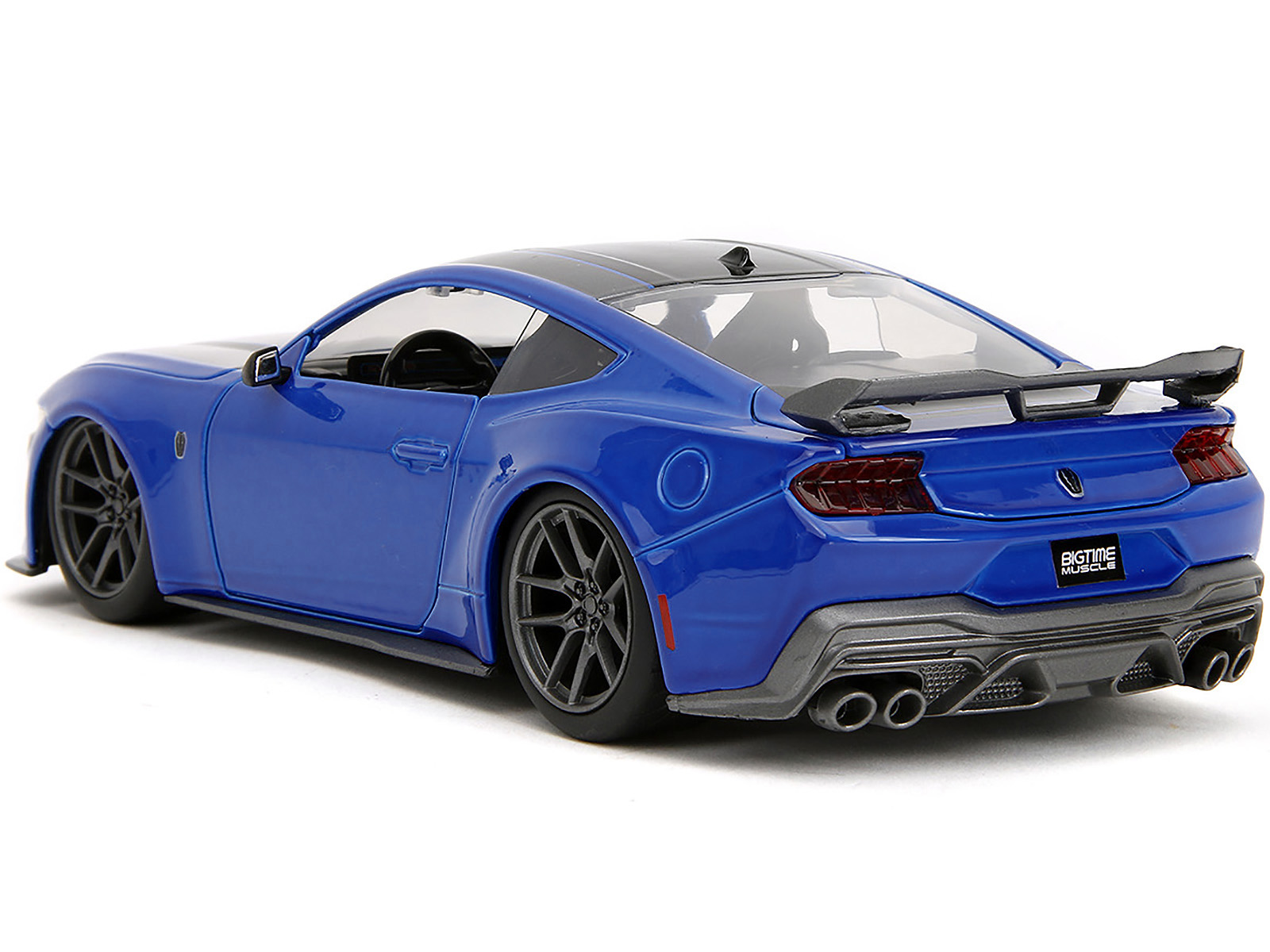 2024 Ford Mustang Dark Horse Blue Metallic with Black and Gray Stripes "Bigtime Muscle" Series 1/24 Diecast Model Car by Jada
