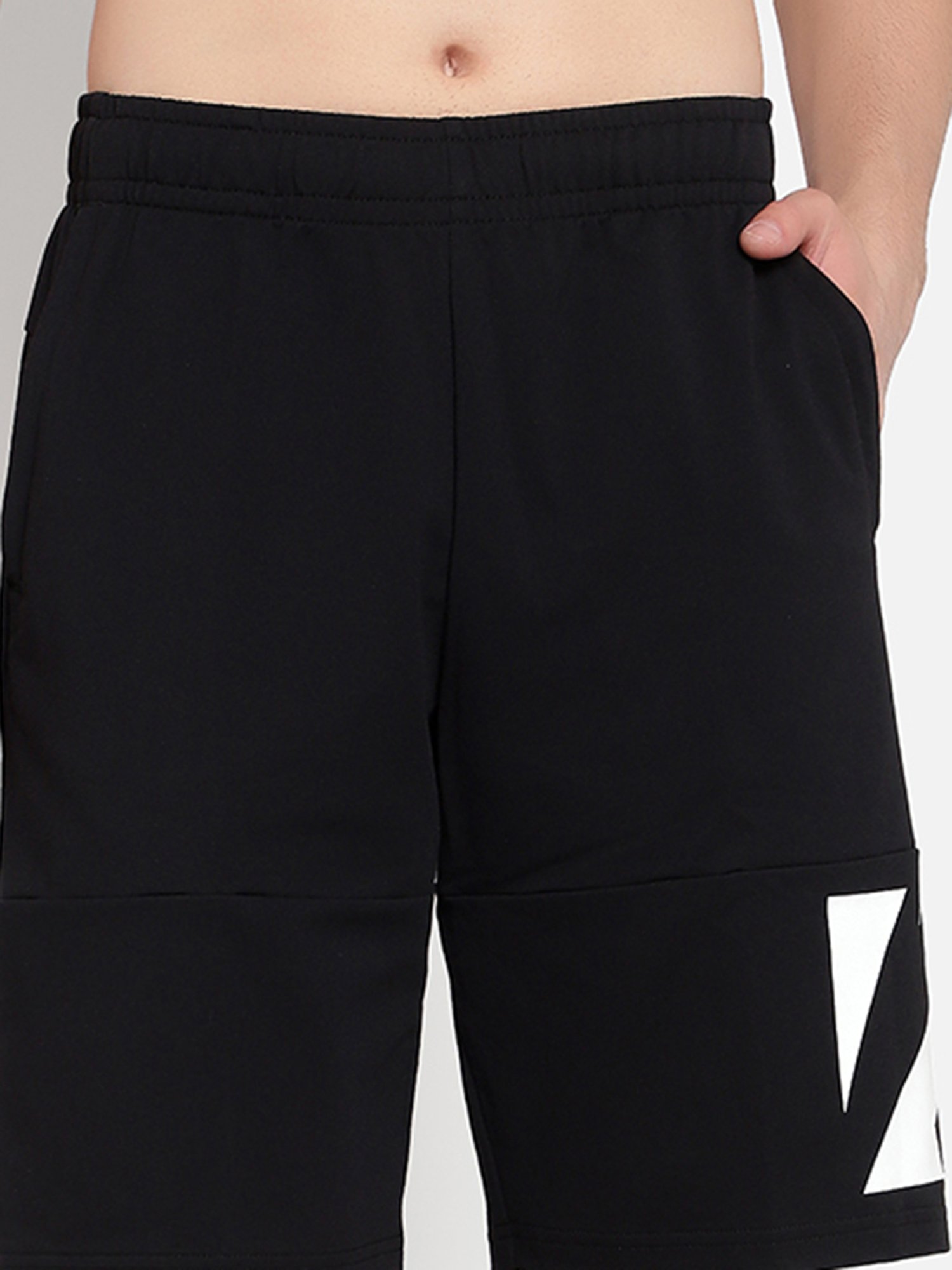 Anta Black Regular Fit Printed Shorts
