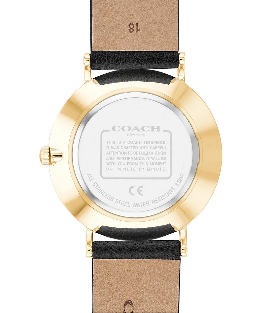 COACH Perry Leather Strap Watch