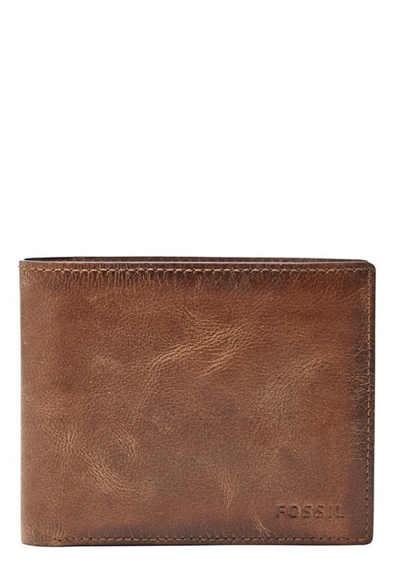 Fossil Brown Distressed Leather Bi-Fold Wallet