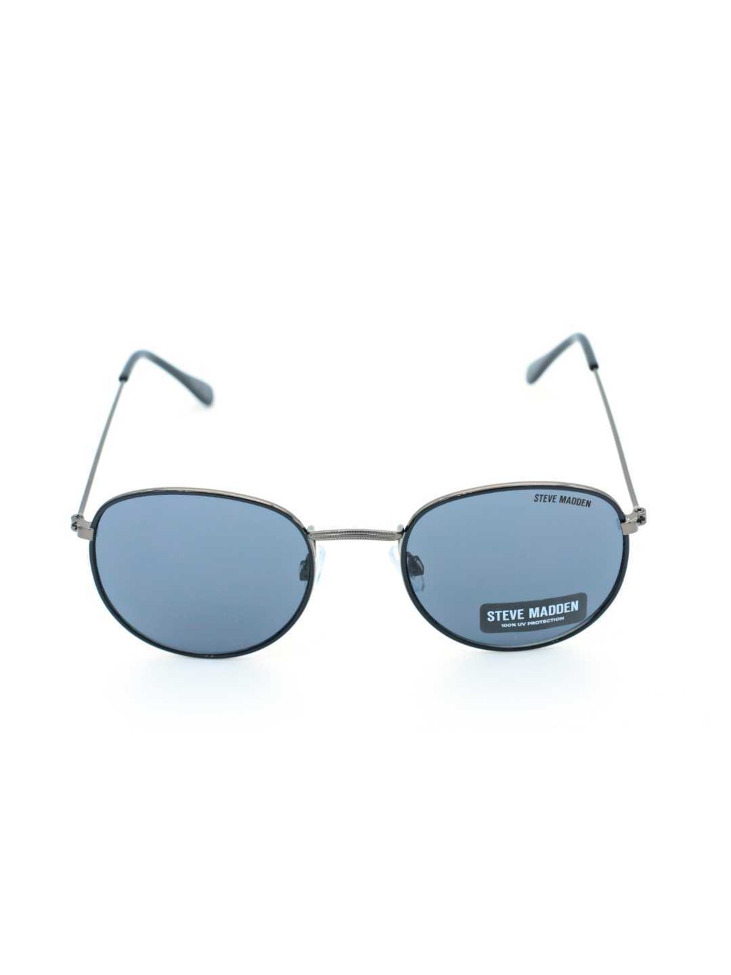 STEVE MADDEN Gunmetal Oversize Irregular Sunglasses for Men