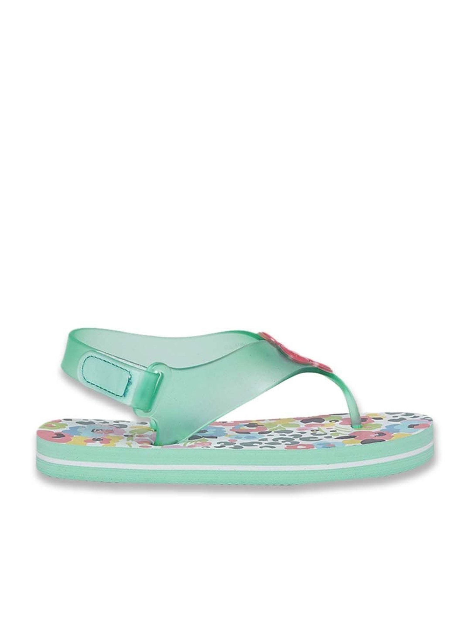 Pantaloons Junior Green & Pink Flip Flops