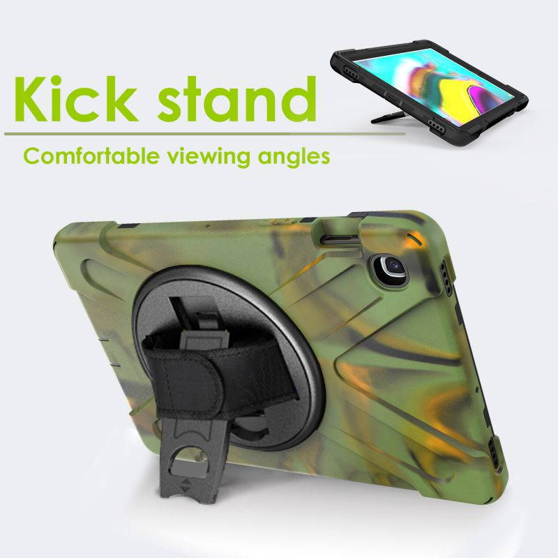 Galaxy Tab A 10.1 Case, Fits 2019 T510/T515 Shockproof Heavy Duty Shield Case Kickstand, Shoulder Strap Sling, Hand/Palm Strap For Samsung Galaxy Tab A 10.1 (2019) SM-T510 / SM-T515 (Red)