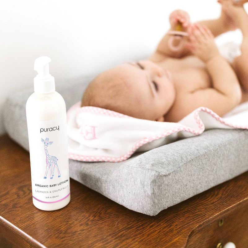Puracy Organic Baby Lotion Natural Calming Moisturizer Lavender & Grapefruit - 12 fl oz
