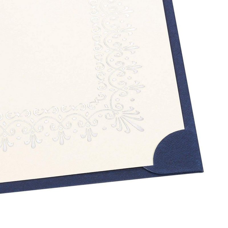 12-Pack Certificate Holder, Diploma Cover for Letter Size Award & Certificates, Blue, Silver Foil, 11.2" x 8.8"