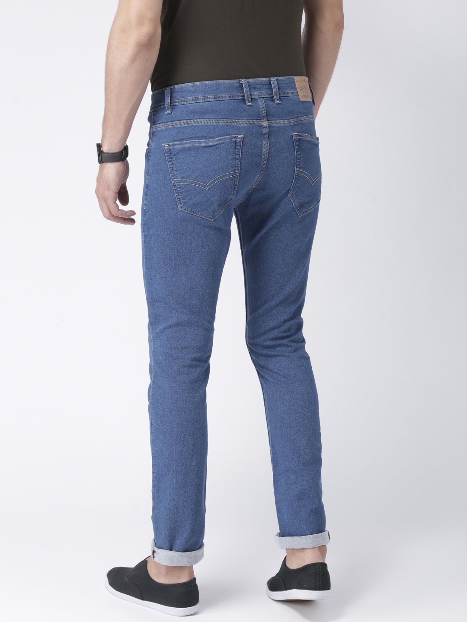 Hangup Plus Blue Slim Fit Lightly Washed Jeans