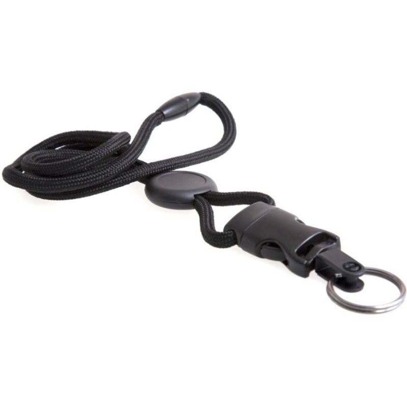 Baumgartens Detachable Breakaway Lanyards - x 36" Length - Black - Nylon, Plastic, Metal
