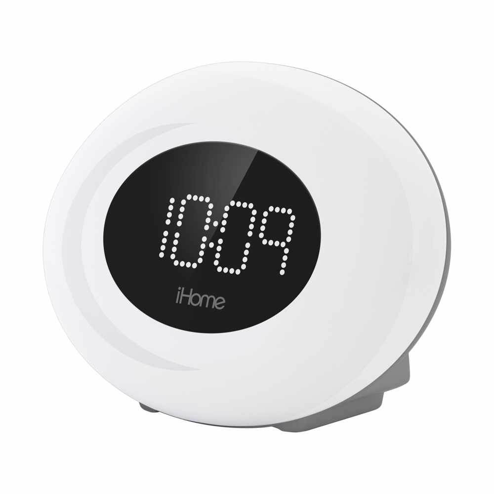 iHome FM Color Changing Alarm Clock Radio with USB Port Silver Speakers and Alarm Clocks