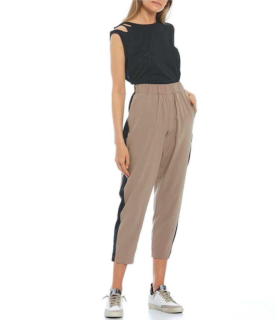 Frayed Carcie High Rise Cropped Tapered Pants
